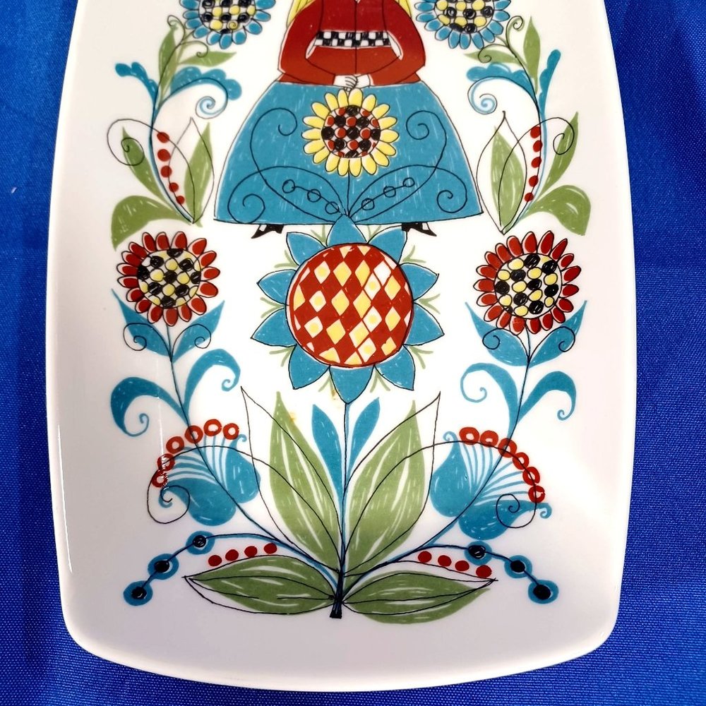 Norwegian Figgjo Flint Saga  Norsk FF Fairy Tale Long  Dish Plate Norway Vtg - Picture 4 of 9